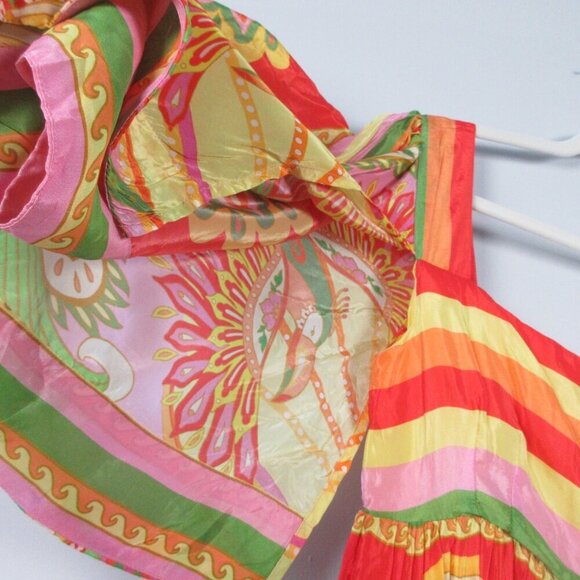 Farm Rio Beach Toucans Scarf Midi Dress S Multicolor 100% Viscose Bohemian 408 - Picture 13 of 16